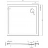 Mexen Flow Duschwanne quadratisch slim 95 x 95 cm, weiß glänzend - 46S109595