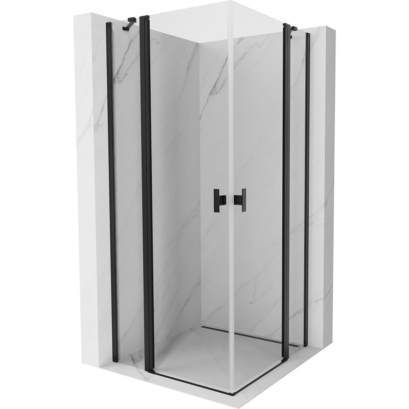 Mexen Mist Duo Duschkabine mit Schwingtür 105 x 105 cm, transparent, schwarz - 8A4-105-105-70-00