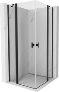 Mexen Mist Duo Duschkabine schwenkbar 110 x 110 cm, transparent, schwarz - 8A4-110-110-70-00