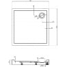 Mexen Flow+ Duschwanne quadratisch 80 x 80 cm, schwarz matt - 46S708080H