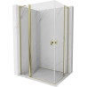Mexen Mist L Duo Duschkabine schwenkbar 100 x 95 cm, transparent, gold - 8A4L-100-095-50-00
