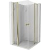 Mexen Mist L Duo Duschkabine schwenkbar 100 x 100 cm, transparent, gold - 8A4L-100-100-50-00