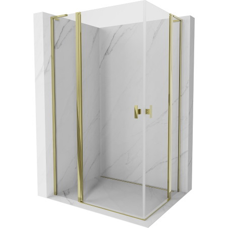 Mexen Mist L Duo Duschkabine schwenkbar 115 x 100 cm, transparent, gold - 8A4L-115-100-50-00
