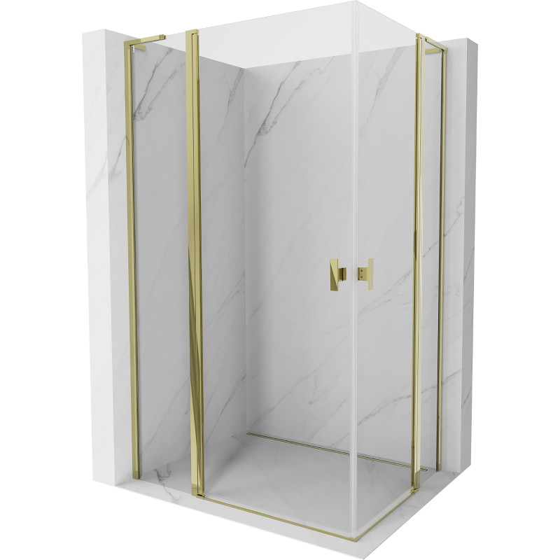 Mexen Mist L Duo Duschkabine schwenkbar 120 x 100 cm, transparent, gold - 8A4L-120-100-50-00