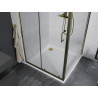 Mexen Apia Schiebeduschkabine 100 x 100 cm, transparent, gold + Flat-Duschwanne, weiß - 840-100-100-50-00-4010G