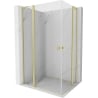 Mexen Mist L Duo Duschkabine Pendeltür 110 x 90 cm, transparent, gebürstetes Gold - 8A4L-110-090-55-00