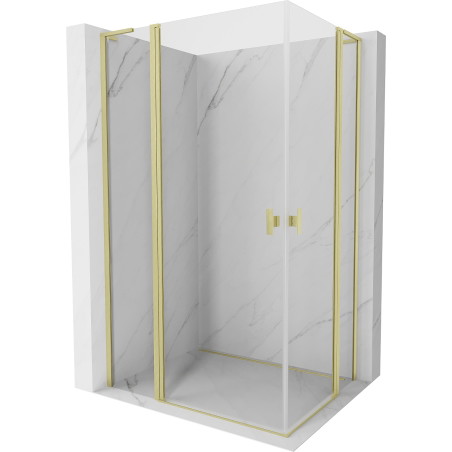 Mexen Mist L Duo Duschkabine Pendeltür 115 x 95 cm, transparent, gebürstetes Gold - 8A4L-115-095-55-00