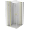 Mexen Mist L Duo Duschkabine Drehbar 110 x 110 cm, transparent, gebürstetes Gold - 8A4L-110-110-55-00