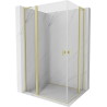 Mexen Mist L Duo Duschkabine schwenkbar 120 x 110 cm, transparent, gebürstetes Gold - 8A4L-120-110-55-00