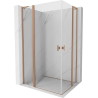 Mexen Mist L Duo Duschkabine, schwenkbar, 105 x 100 cm, transparent, gebürstetes Kupfer - 8A4L-105-100-65-00