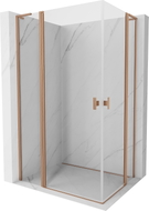 Mexen Mist L Duo Duschkabine schwenkbar 110 x 100 cm, transparent, gebürstetes Kupfer - 8A4L-110-100-65-00