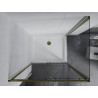 Mexen Apia Schiebetür-Duschkabine 110 x 90 cm, transparent, gold + Duschwanne Flat, weiß - 840-110-090-50-00-4010G