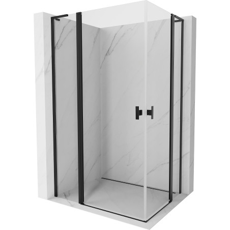 Mexen Mist L Duo Duschkabine schwenkbar 110 x 90 cm, transparent, schwarz - 8A4L-110-090-70-00
