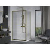 Mexen Apia Schiebetür-Duschkabine 120 x 70 cm, transparent, gold + Flat Duschwanne, weiß- 840-120-070-50-00-4010G