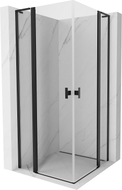 Mexen Mist L Duo Pendeltür-Duschkabine 110 x 110 cm, transparent, schwarz - 8A4L-110-110-70-00
