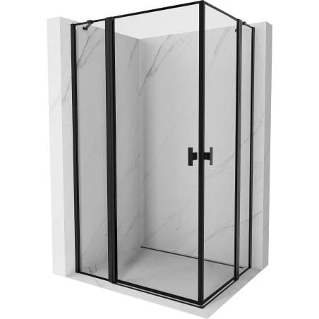 Mexen Mist Duo Duschkabine schwenkbar 95 x 90 cm, schwarzer Rahmen, schwarz - 8A4-095L-090P-70-70