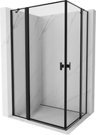 Mexen Mist Duo Duschkabine schwenkbar 100 x 95 cm, schwarzer Rahmen, schwarz - 8A4-100L-095P-70-70