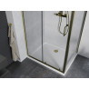 Mexen Apia Duschkabine schiebbar 120 x 80 cm, transparent, gold + Duschwanne Flat, weiß- 840-120-080-50-00-4010G