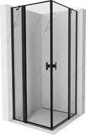 Mexen Mist Duo Duschkabine Schwingtür 110 x 110 cm, schwarzer Rahmen, schwarz - 8A4-110L-110P-70-70