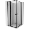 Mexen Mist Duo Duschkabine schwenkbar 115 x 115 cm, schwarzer Rahmen, schwarz - 8A4-115L-115P-70-70