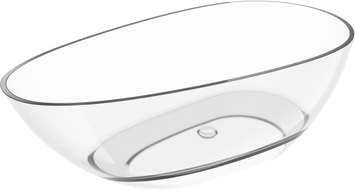 Mexen Glass klare freistehende Badewanne transparent 170 x 85 cm, Chrom-Stöpsel - 58061708508