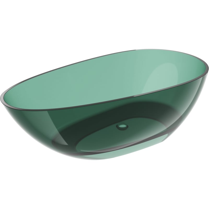 Mexen Glass Teal Freistehende Badewanne Transparent 170 x 85 cm, Chrom-Abfluss - 58061708511