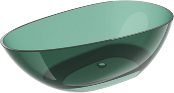 Mexen Glass Teal Freistehende Badewanne Transparent 170 x 85 cm, Chrom-Abfluss - 58061708511