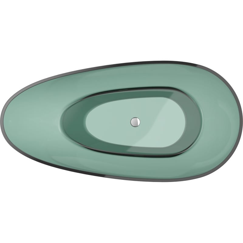 Mexen Glass Teal Freistehende Badewanne Transparent 170 x 85 cm, Chrom-Abfluss - 58061708511