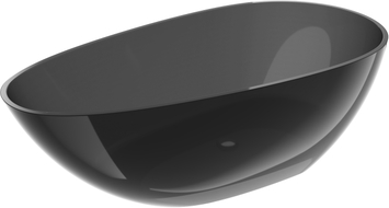 Mexen Glass schwarz freistehende transparente Badewanne 160 x 80 cm, Chromverschluss - 58061608013