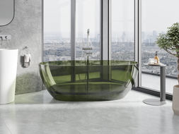 Mexen Pure Olive freistehende Badewanne transparent 170 x 80 cm, Chromverschluss - 58071708001