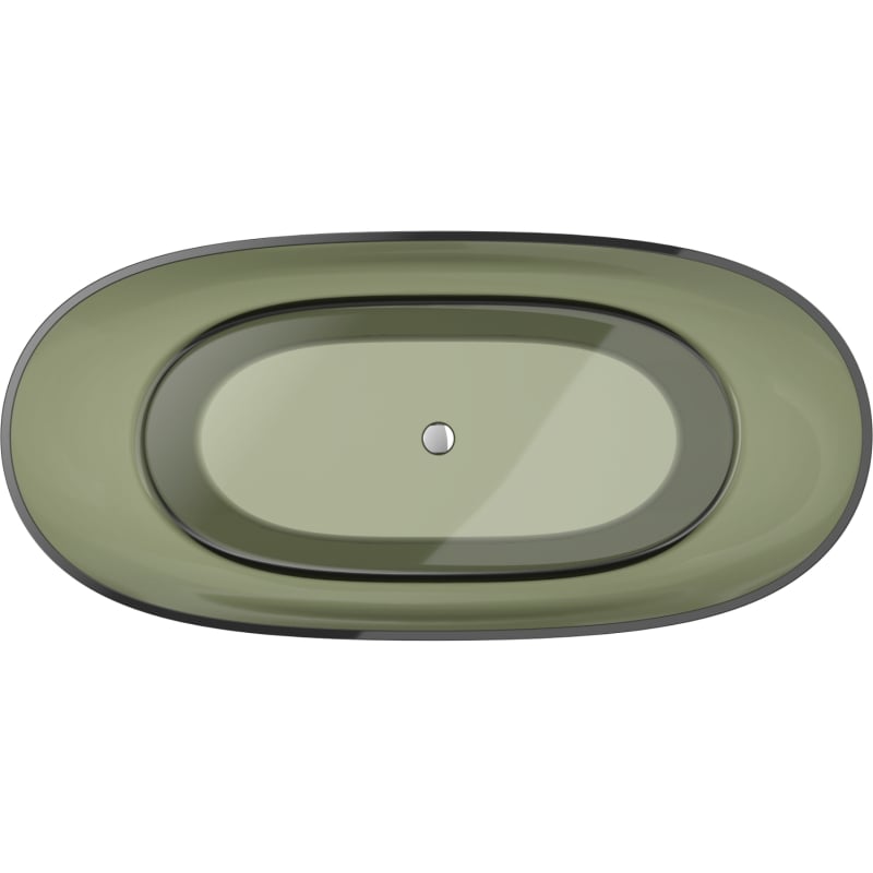 Mexen Pure Olive freistehende Badewanne transparent 170 x 80 cm, Chromverschluss - 58071708001