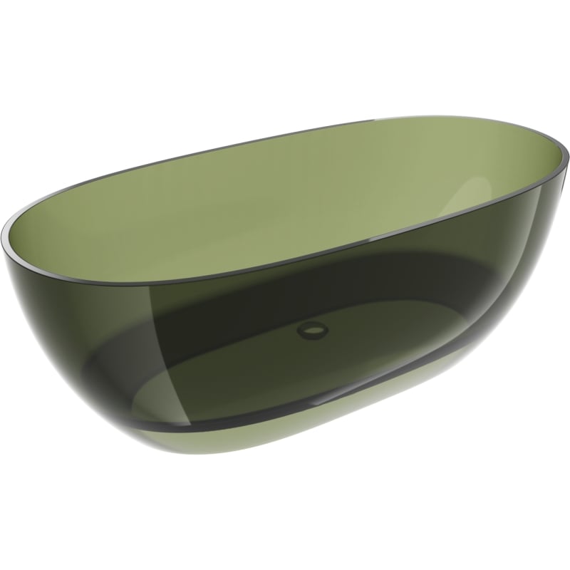 Mexen Pure Olive freistehende Badewanne transparent 170 x 80 cm, Chromverschluss - 58071708001
