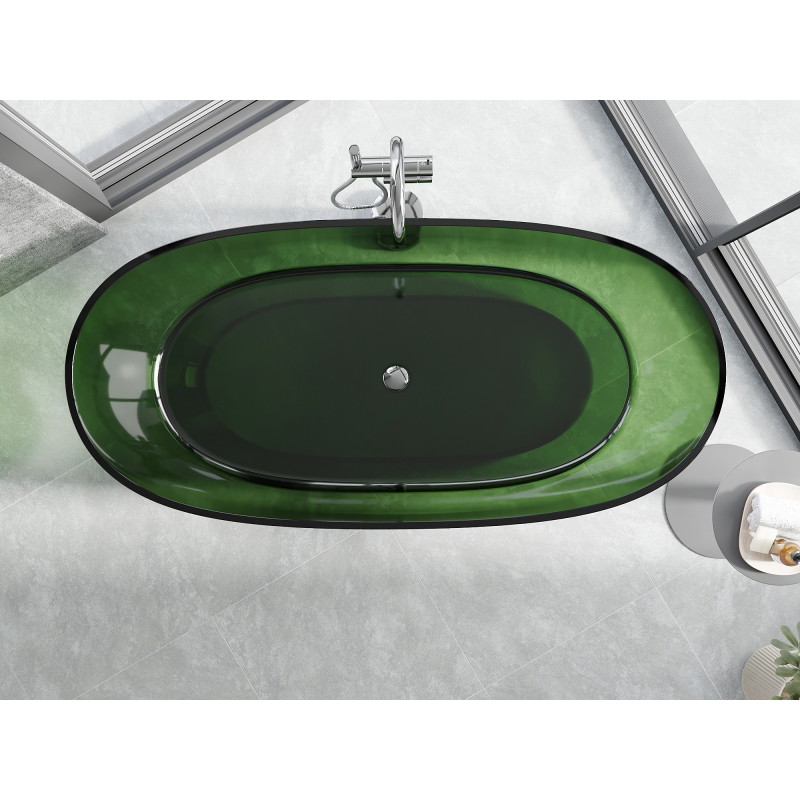 Mexen Pure Forest freistehende transparente Wanne 170 x 80 cm, Chromstopfen - 58071708002