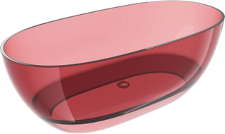 Mexen Pure Eozyna freistehende transparente Badewanne 170 x 80 cm, Stöpsel Chrom - 58071708003