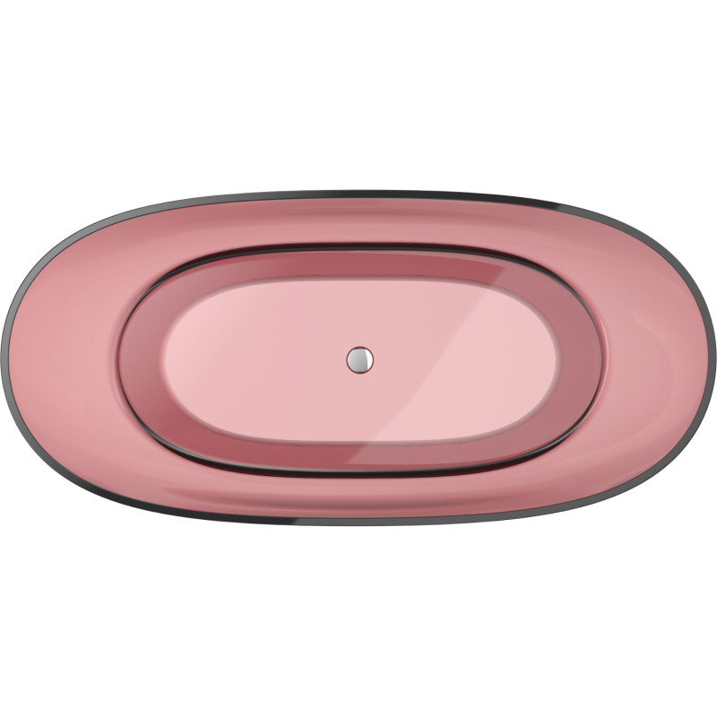 Mexen Pure Eozyna freistehende transparente Badewanne 170 x 80 cm, Stöpsel Chrom - 58071708003