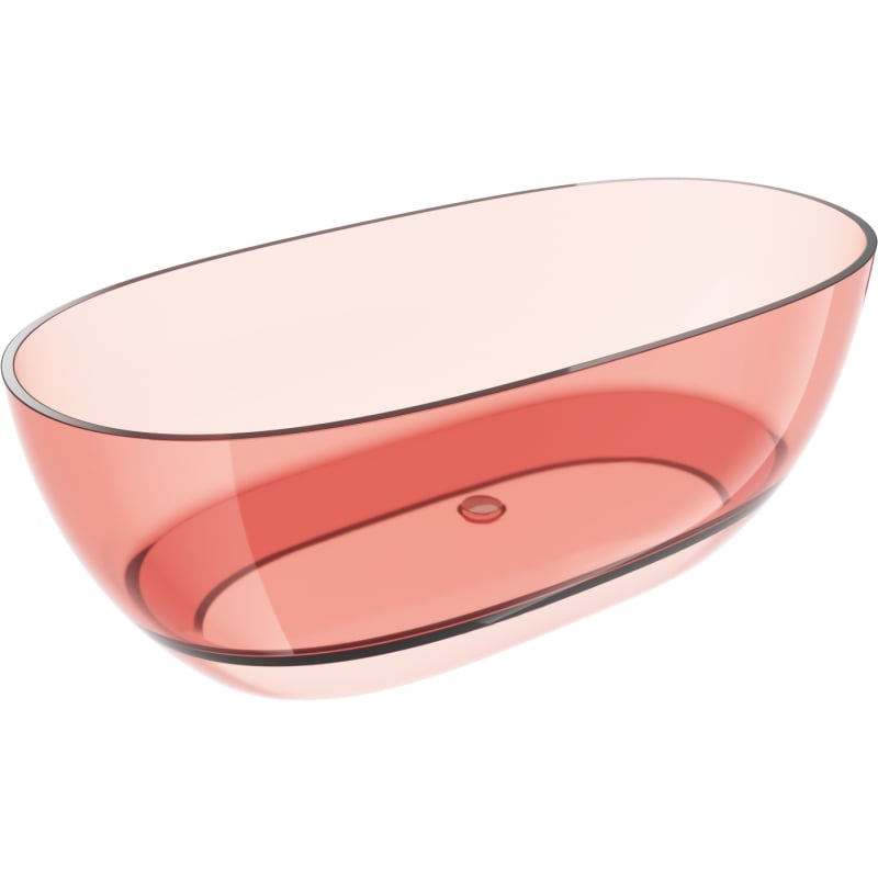 Mexen Pure Coral freistehende transparente Badewanne 170 x 80 cm, Chrom Stöpsel - 58071708004