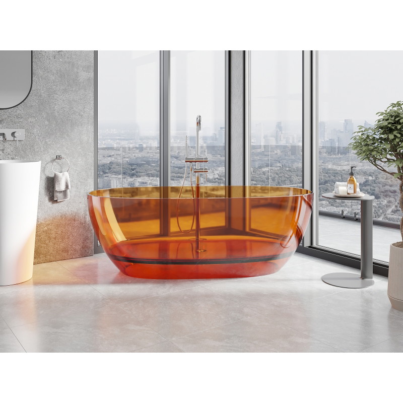Mexen Pure Rostfreistehende Transparente Wanne 170 x 80 cm, Chrom Stöpsel - 58071708006