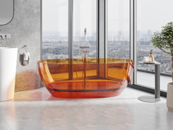 Mexen Pure Rostfreistehende Transparente Wanne 170 x 80 cm, Chrom Stöpsel - 58071708006