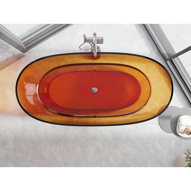 Mexen Pure Rostfreistehende Transparente Wanne 170 x 80 cm, Chrom Stöpsel - 58071708006
