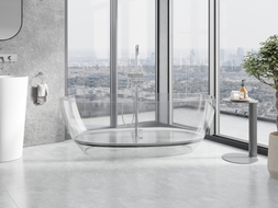 Mexen Pure freistehende transparente Badewanne 170 x 80 cm, klar, Chrom-Abfluss - 58071708008