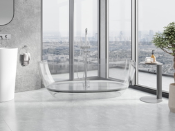 Mexen Pure klare freistehende transparente Badewanne 170 x 80 cm, Chromstopfen - 58071708008