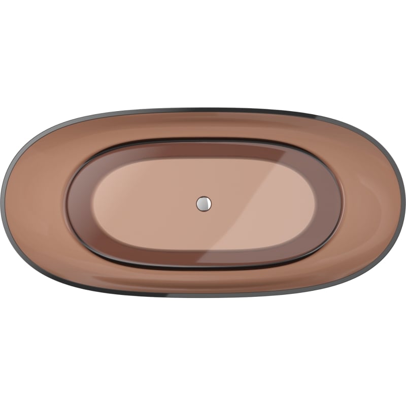 Mexen Pure cherry freistehende transparente Badewanne 170 x 80 cm, Chrom-Ablauf - 58071708009