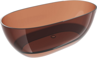 Mexen Pure cherry freistehende transparente Badewanne 170 x 80 cm, Chrom-Ablauf - 58071708009