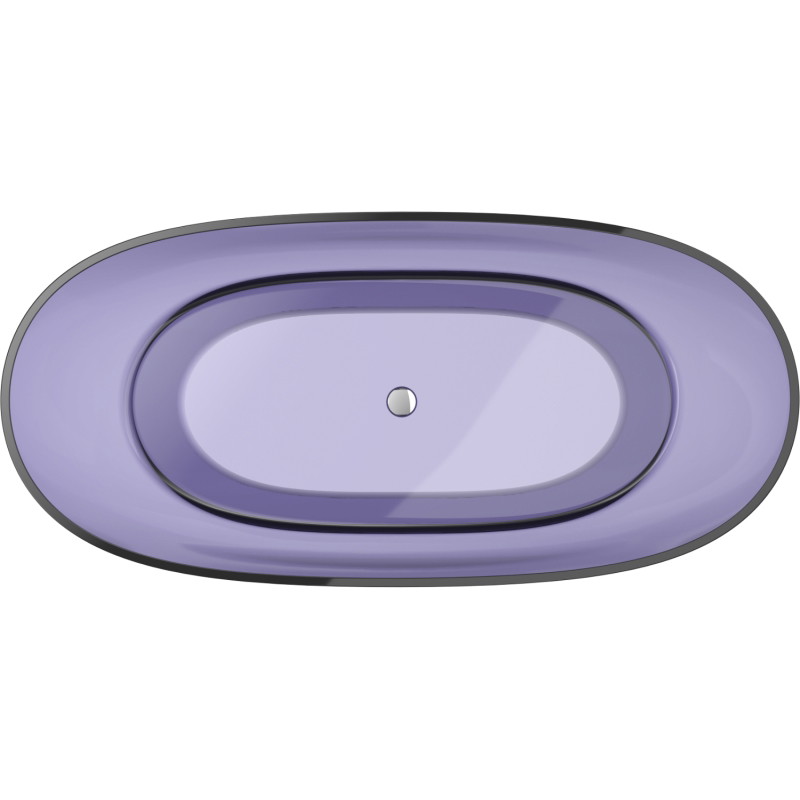 Mexen Pure Dunkles Schieferblau freistehende transparente Wanne 170 x 80 cm, Chromabfluss - 58071708010
