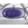 Mexen Pure Dunkles Schieferblau freistehende transparente Wanne 170 x 80 cm, Chromabfluss - 58071708010
