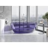 Mexen Pure Dunkles Schieferblau freistehende transparente Wanne 170 x 80 cm, Chromabfluss - 58071708010