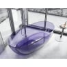 Mexen Pure Dunkles Schieferblau freistehende transparente Wanne 170 x 80 cm, Chromabfluss - 58071708010