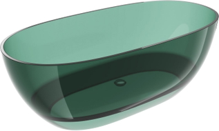 Mexen Pure teal freistehende transparente Badewanne 170 x 80 cm, Chromverschluss - 58071708011