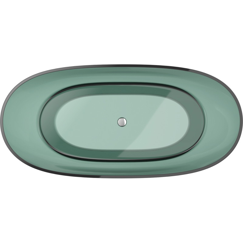Mexen Pure teal freistehende transparente Badewanne 170 x 80 cm, Chromverschluss - 58071708011