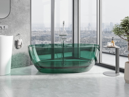 Mexen Pure teal freistehende transparente Badewanne 170 x 80 cm, Chromverschluss - 58071708011